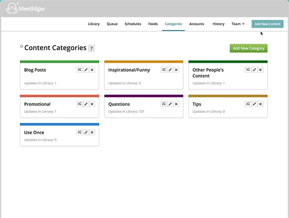 Social media scheduling tool - MeetEdgar
