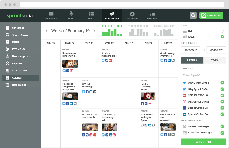 Social media scheduling tools - Sprout Social