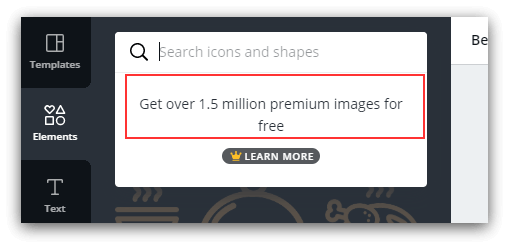 1.5 million free images on canva screenshot