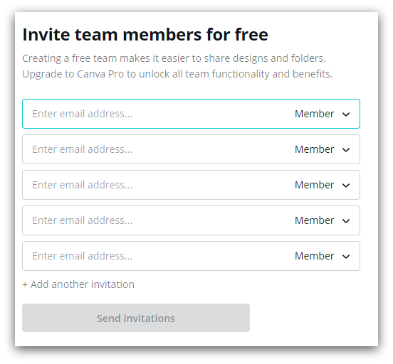 canva invite team members screenshot