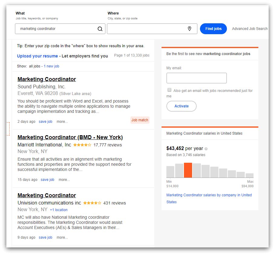 marketing coordinator open jobs on indeed