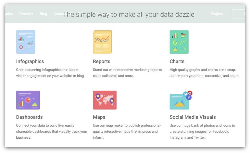 screenshot of a social media manager's tool: infogram.com