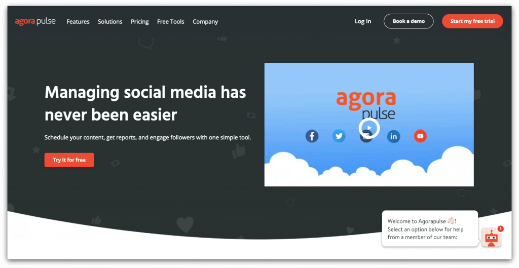 screenshot of one of the hootsuite alternatives: agorapulse