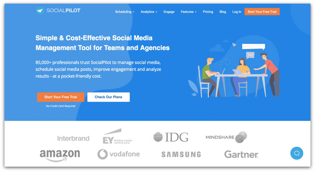 screenshot of one of the hootsuite alternatives: socialpilot
