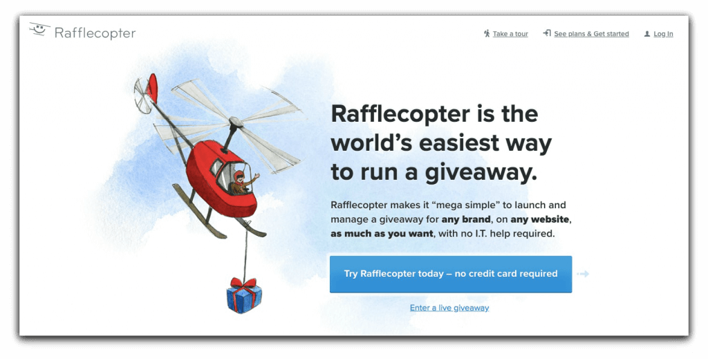 Screenshot of Rafflecopter