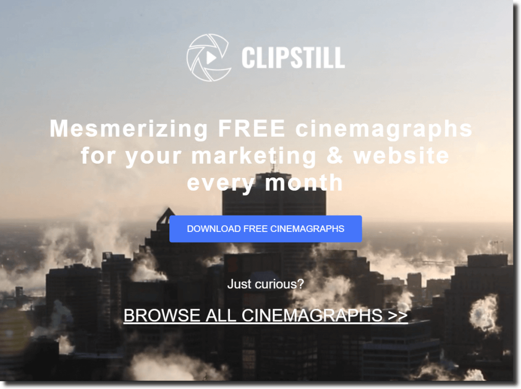 Homepage screenshot of Clipstill
