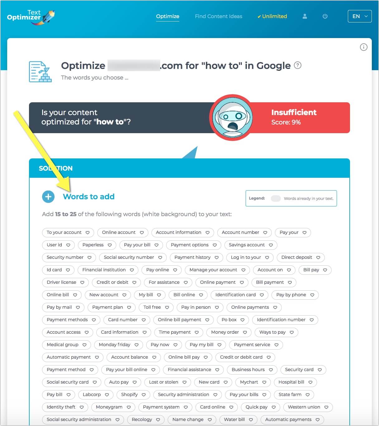 textoptimizer semantic analysis