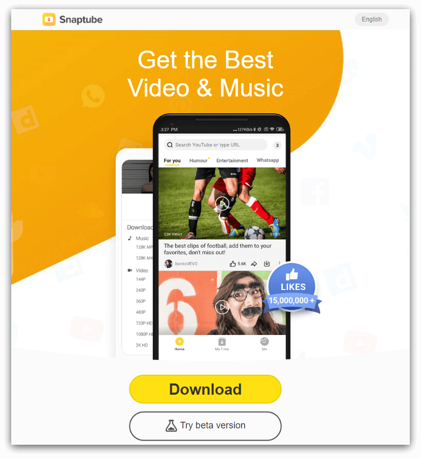 Snaptube  downloader & MP3 converter for Android - Download the APK  from Uptodown